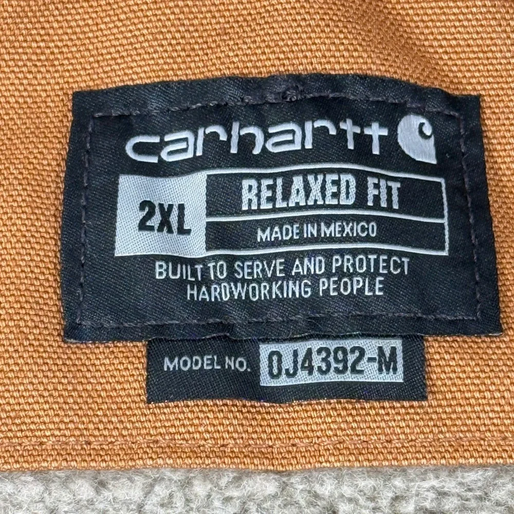 Carhartt Mens Washed Duck Sherpa-Lined Jacket Brown OJ4392-M 2XL Regular NWT
